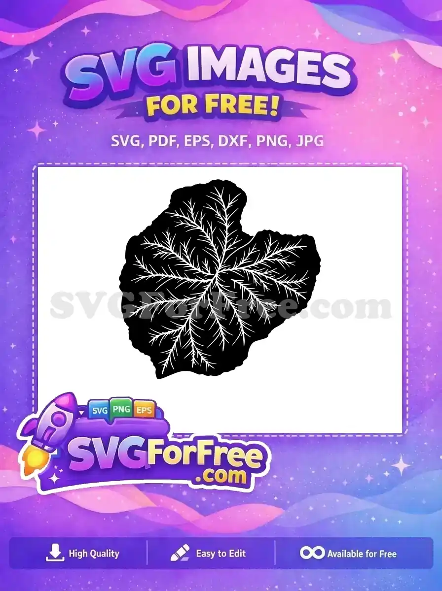 Free Detailed Veins Free Silhouette Leaf Stamp Leaves Free SVG