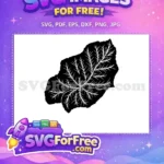 Free Black Stamp Free Leaves White Silhouette Free SVG - Instant Download