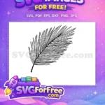 Free Black Outline Stamp Leaves Free Tropical Plant Decor Free SVG - Instant Download