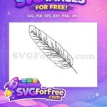 Free Pointed Stamp Leaves Free Simple Line Art Nature Free SVG - Instant Download