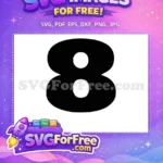 Free Number Eight Free Black Bold Star Wars Free SVG - Instant Download