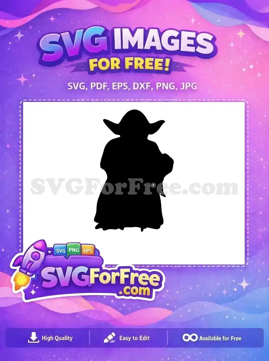 Free Silhouette Yoda Free Jedi Master Star Wars Free SVG