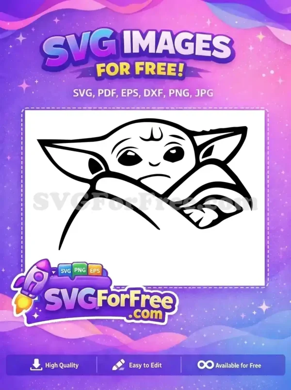 Free Sad Eyes Free Black Grogu Star Wars Free SVG