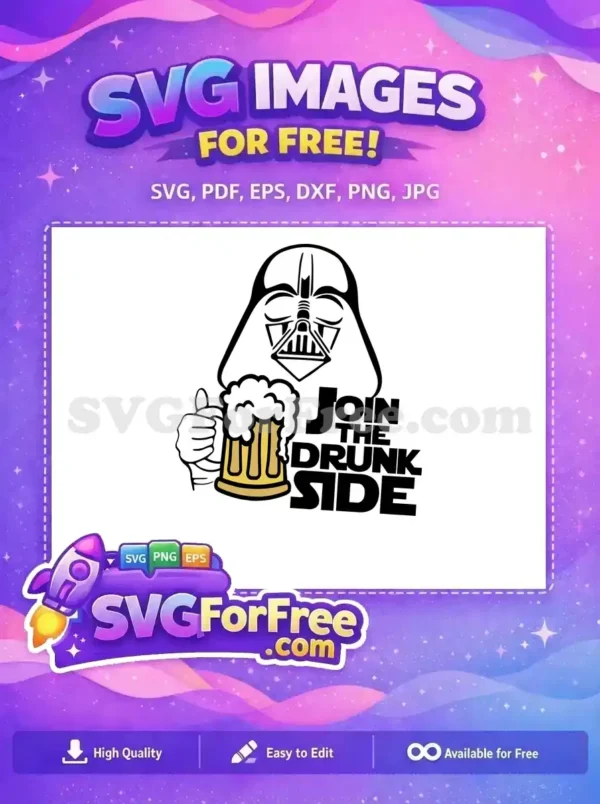 Free Darth Vader Beer Free Drunk Side Star Wars Free SVG