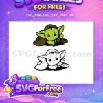Free Green Baby Yoda Free Cute Eyes Star Wars Free SVG 2 - Instant Download