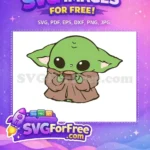 Free Green Grogu Drinking Free Brown Soup Star Wars Free SVG - Instant Download