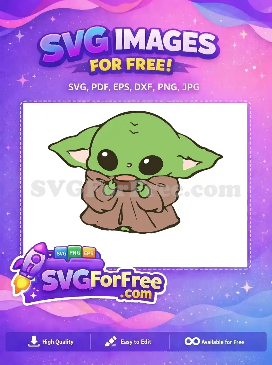 Free Green Grogu Drinking Free Brown Soup Star Wars Free SVG