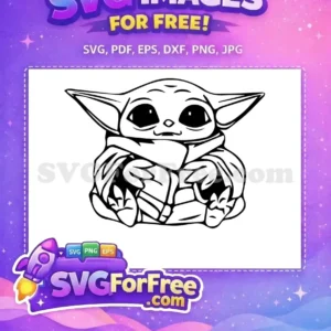 Free Baby Yoda Grogu Free Line Art Star Wars Free SVG