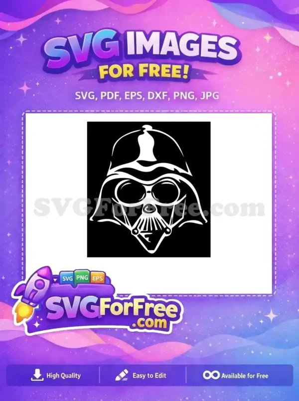 Free Darth Vader Helmet Free Black White Star Wars Free SVG 3