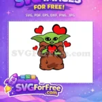 Free Heart Hands Free Brown Robe Grogu Star Wars Free SVG - Instant Download
