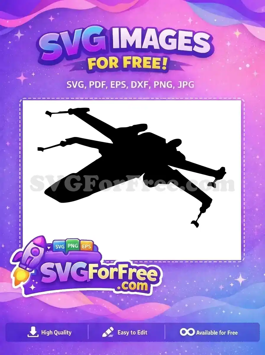 Free X-Wing Fighter Free Silhouette Star Wars Free SVG 2