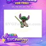 Free Green Stitch Yoda Free Lightsaber Star Wars Free SVG - Instant Download
