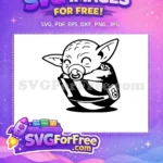 Free Pacifier Yoda Free Black White Star Wars Free SVG - Instant Download