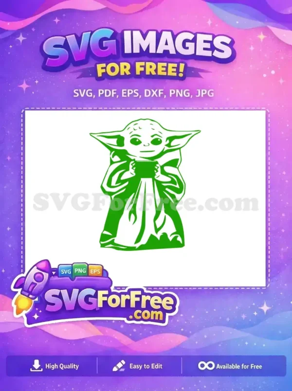 Free Green Yoda Sipping Soup Free Star Wars Free SVG