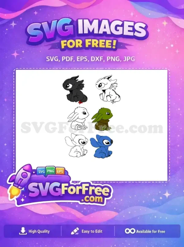 Free Toothless Nightfury Free Grogu Yoda Stitch Star Wars Free SVG