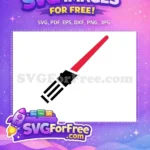Free Red Lightsaber Free Black Hilt Star Wars Free SVG - Instant Download