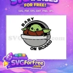 Free Green Baby Yoda Free Car Seat Star Wars Free SVG - Instant Download