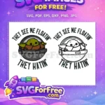Free Cute Green Yoda Free Pod Floating Star Wars Free SVG - Instant Download