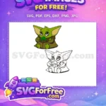 Free Big Eyes Free Frog Snack Star Wars Free SVG - Instant Download