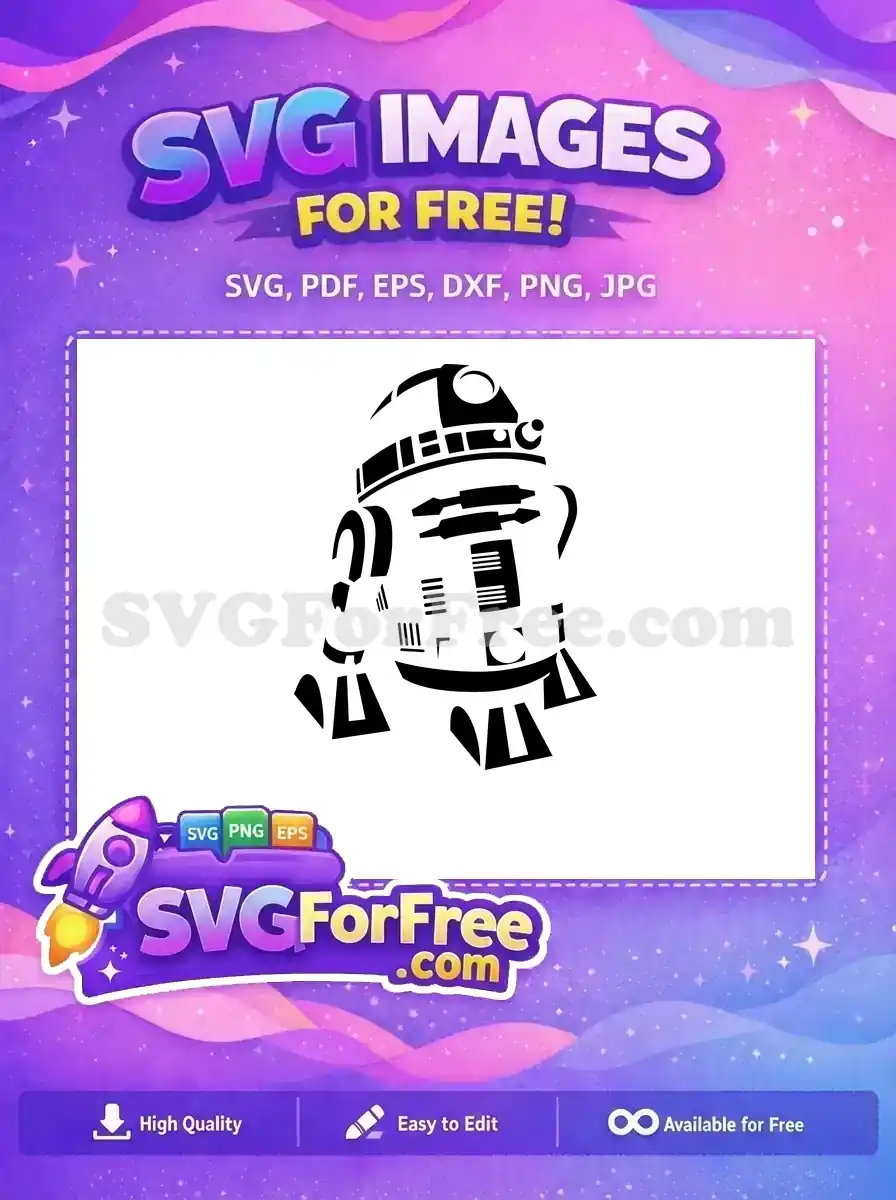 Free R2-D2 Droid Free Detailed Silhouette Star Wars Free SVG