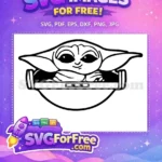 Free Grogu Big Eyes Free Pod Black Star Wars Free SVG - Instant Download