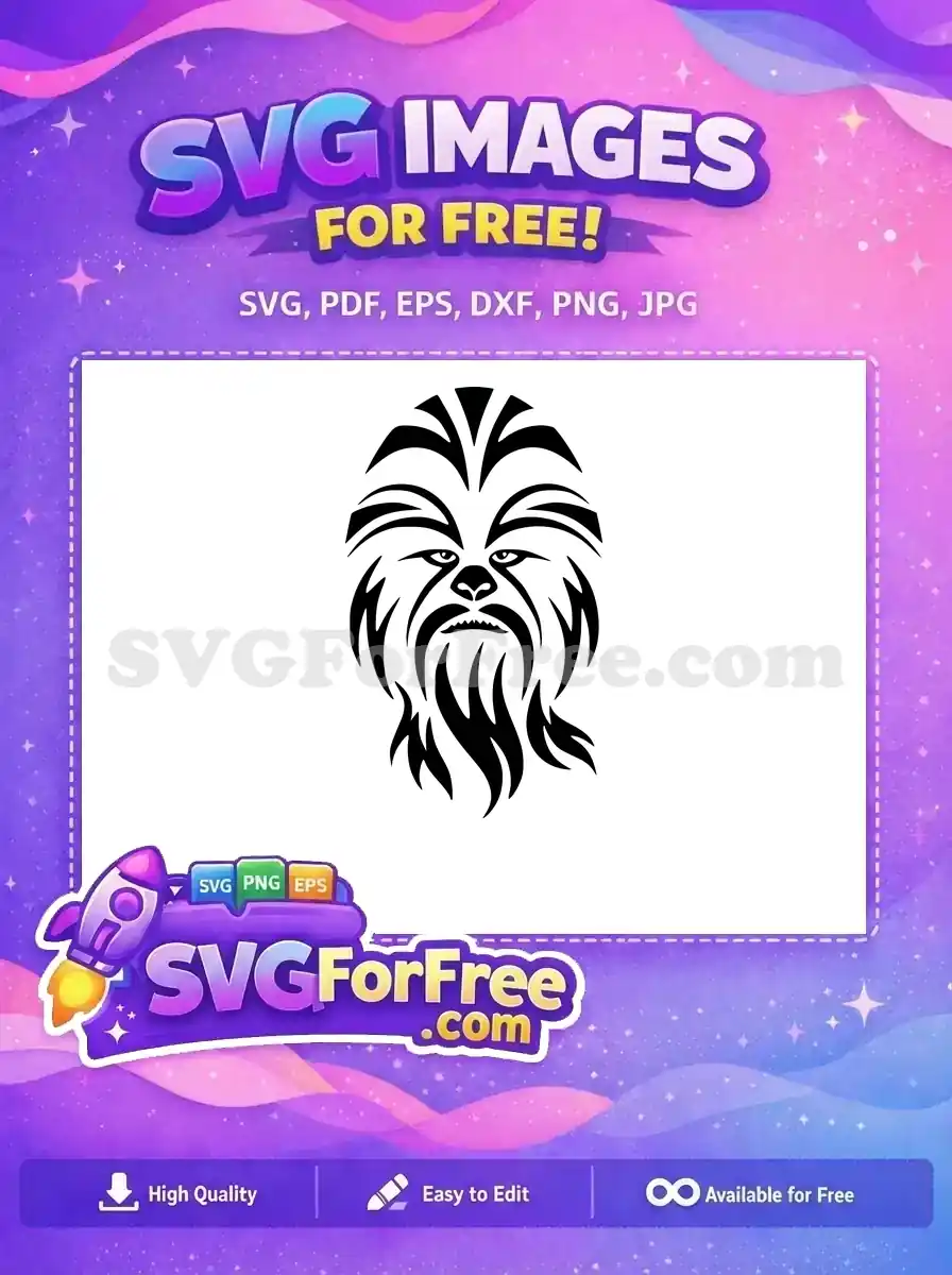 Free Furry Wookiee Free Tribal Markings Star Wars Free SVG