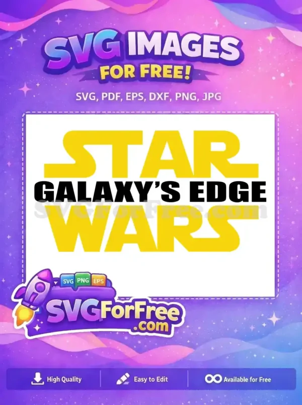 Free Yellow Star Free Black Galaxy Edge Star Wars Free SVG