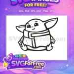 Free Smiling Grogu Free Scarf Detail Star Wars Free SVG - Instant Download