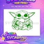 Free Green Baby Yoda Free Force Eating Star Wars Free SVG - Instant Download