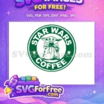 Free Baby Yoda Sipping Free Coffee Star Wars Free SVG 2 - Instant Download