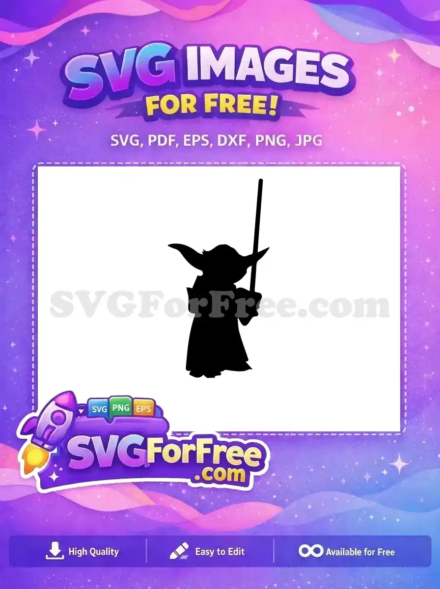 Free Yoda Silhouette Free Lightsaber Star Wars Free SVG