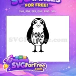 Free Smiling Porg Life Free Black Silhouette Star Wars Free SVG - Instant Download