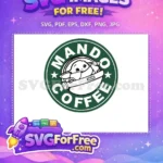 Free Baby Yoda Smiling Free Mando Coffee Star Wars Free SVG - Instant Download