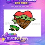 Free Grogu Heart Free Frog Star Wars Free SVG - Instant Download