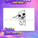 Free Peeking Grogu Free Big Eyes Star Wars Free SVG - Instant Download
