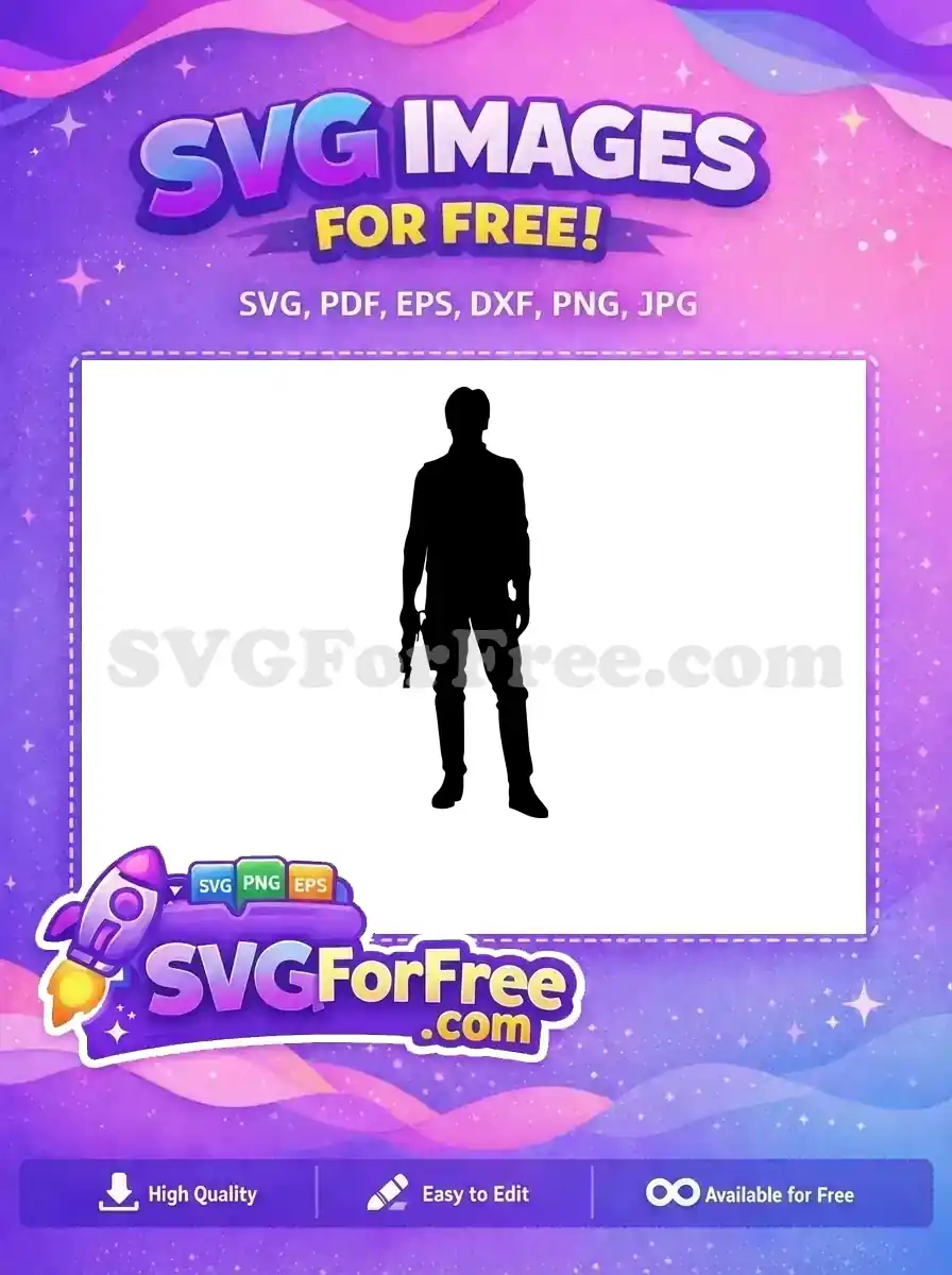 Free Armed Silhouette Free Han Solo Star Wars Free SVG