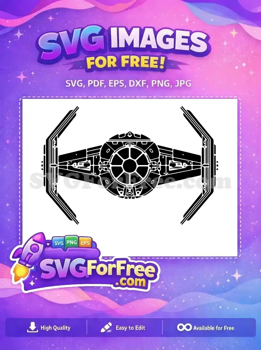 Free TIE Fighter Detailed Free Black Silhouette Star Wars Free SVG