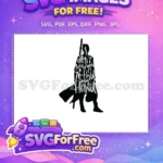 Free Mandalorian Silhouette Free Dark Saber Star Wars Free SVG 1 - Instant Download