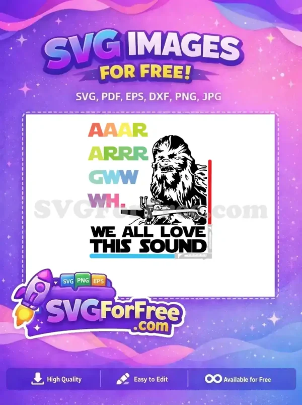 Free Wookiee Roar Free Colorful Letters Star Wars Free SVG