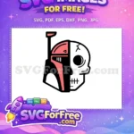 Free Boba Fett Helmet Free Skull Half Star Wars Free SVG - Instant Download