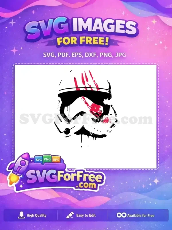 Free Red Handprint Free Dripping Ink Star Wars Free SVG