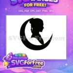 Free Princess Leia Profile Free Crescent Silhouette Star Wars Free SVG - Instant Download