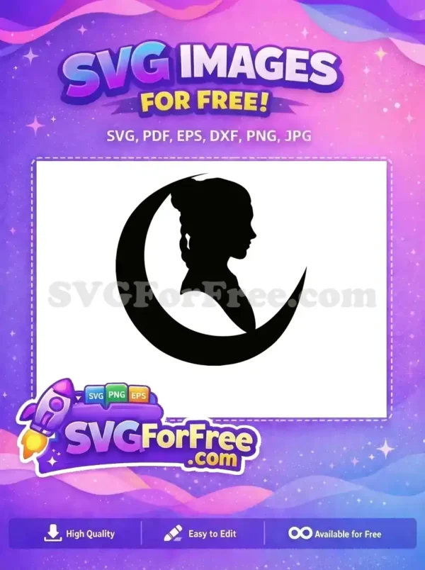 Free Princess Leia Profile Free Crescent Silhouette Star Wars Free SVG