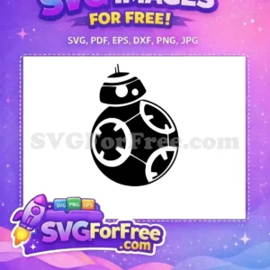 Free BB-8 Droid Free Black White Star Wars Free SVG 2