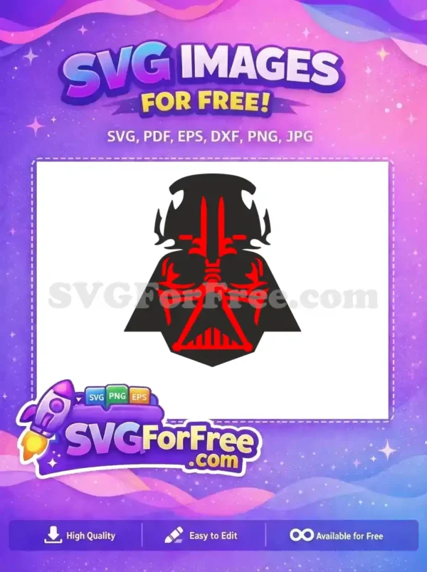Free Red Outlines Free Darth Vader Helmet Star Wars Free SVG
