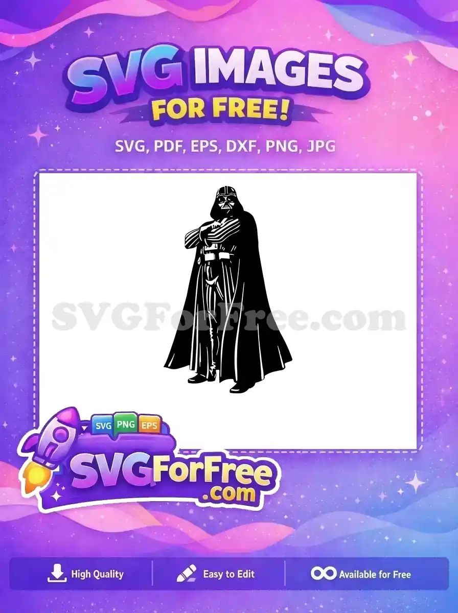 Free Black Darth Vader Free Crossed Arms Star Wars Free SVG