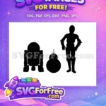Free Droid Silhouette Free R2-D2 BB-8 C3PO Star Wars Free SVG - Instant Download