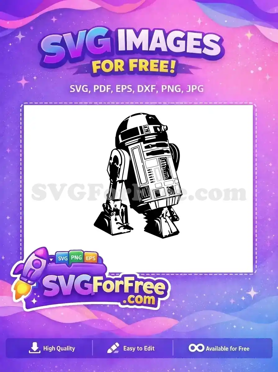 Free R2-D2 Droid Free Detailed Panels Star Wars Free SVG