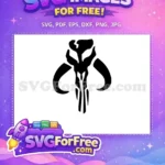 Free Boba Fett Skull Free Mandalorian Symbol Star Wars Free SVG - Instant Download