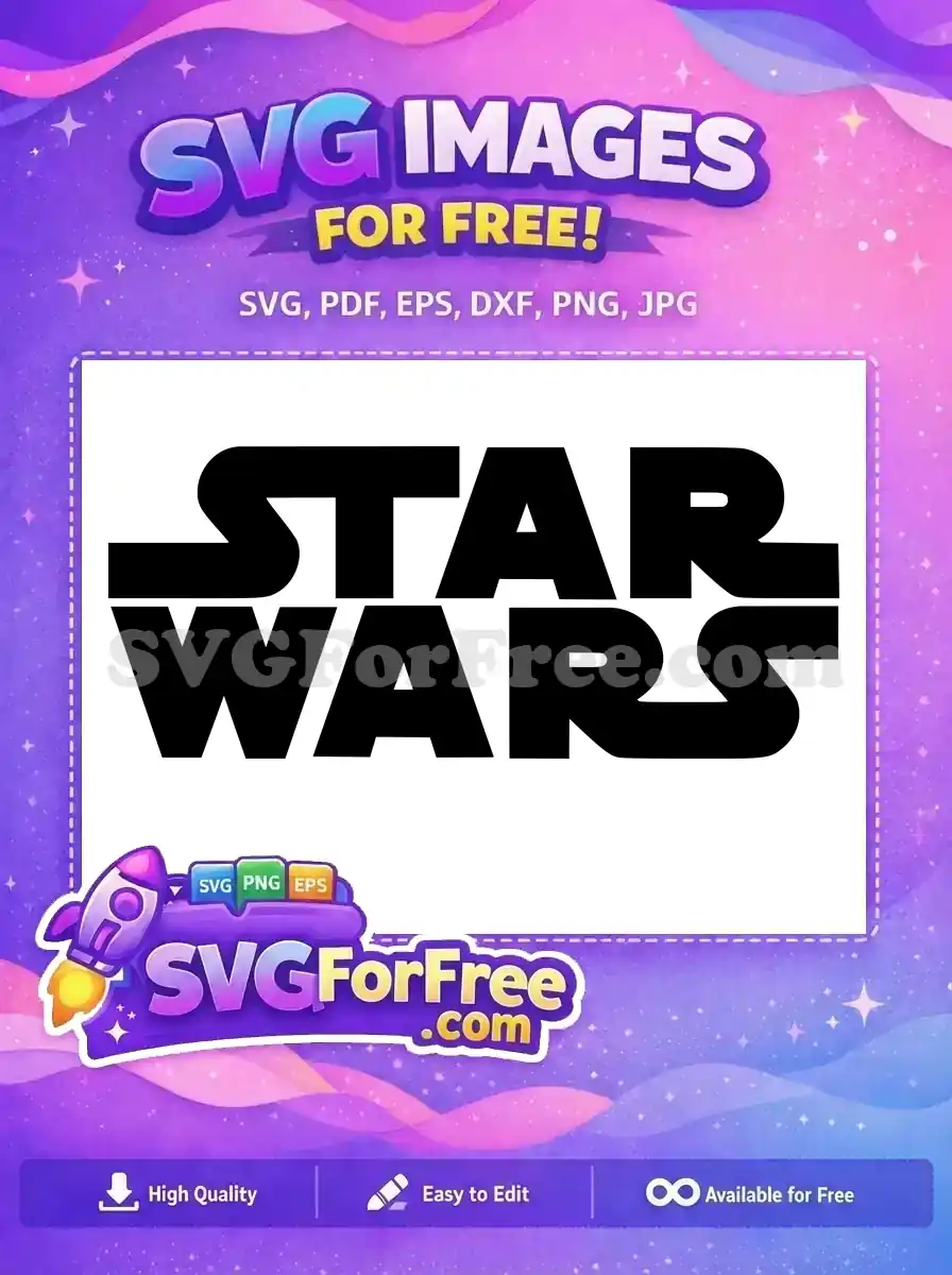 Free Bold Letters Free Black and White Star Wars Free SVG